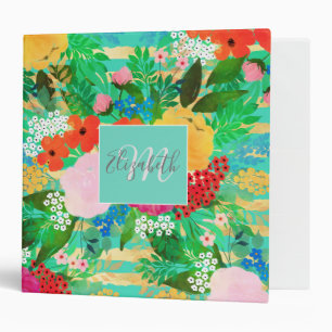 Classeur Aquarelle mignonne Rouge & Jaune Floral Biscay Ver