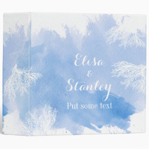 Classeur Aquarelle moderne corail récif bleu wedding planne