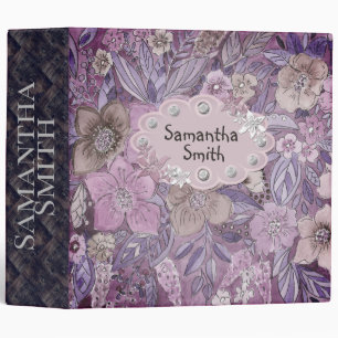 Classeur Aquarelle, motif de fleurs, aquarelle, cloches