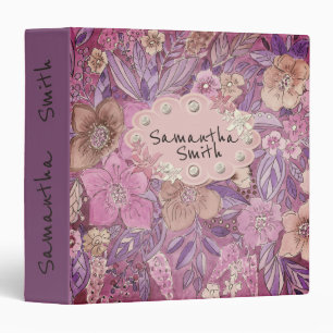 Classeur Aquarelle, motif de fleurs, aquarelle, cloches