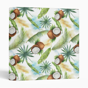 Classeur Aquarelle Motif de noix de coco tropicale