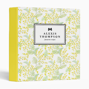 Classeur Aquarelle Motif floral de Mimosa jaune