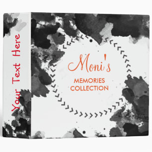 Classeur Aquarelle Noir Élégant Vintage Personnaliser