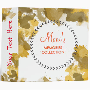 Classeur Aquarelle Orange Elégant Vintage Personnaliser