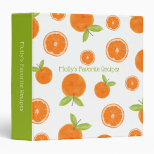 Classeur Aquarelle Oranges Fruit Recettes Favorites Livre d