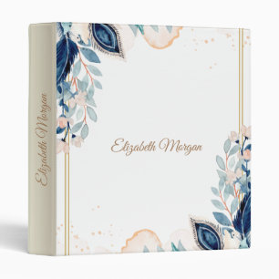 Classeur Aquarelle Paon Floral