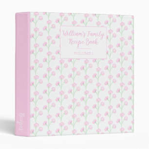 Classeur Aquarelle Preppy Floral Recette personnalisée