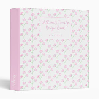 Classeur Aquarelle Preppy Floral Recette personnalisée