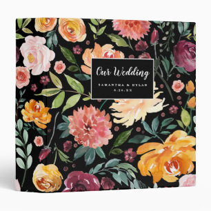 Classeur Aquarelle romantique Floral Mariage botanique