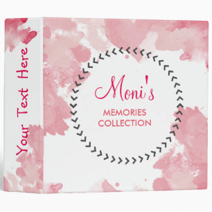 Classeur Aquarelle rose Élégant Ressort Vintage