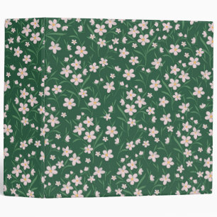 Classeur Aquarelle rose Floral Botanique foncé Vert