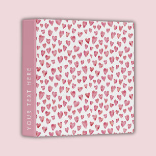 Classeur Aquarelle rose mignonne motif de coeur