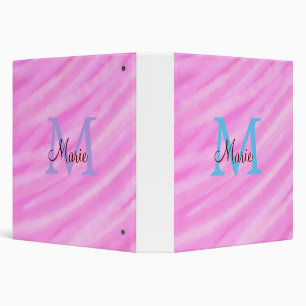 Classeur Aquarelle rose pastel ajouter le titre lettre mono