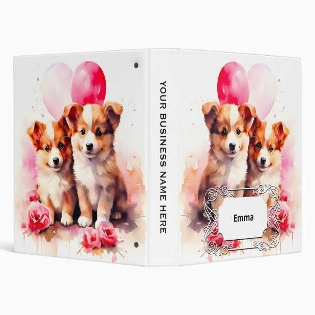 Classeur Aquarelle Rosy Puppy Love (Arrière-plan)