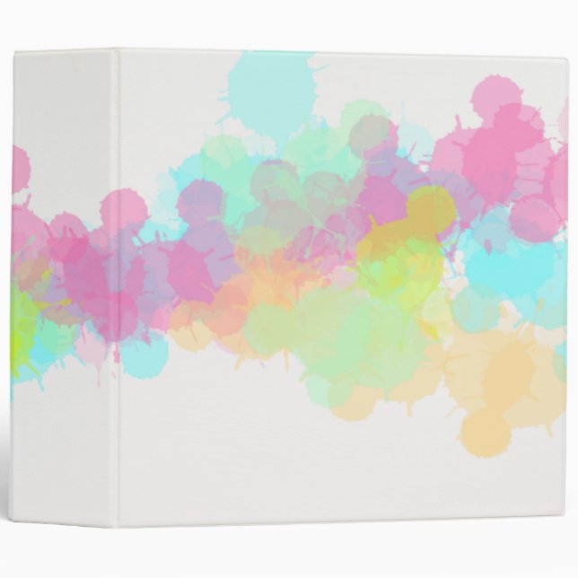Classeur Aquarelle Splatter Colorful Abstract Design (Devant/Côté)