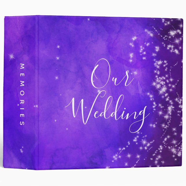 Classeur Aquarelle Starry Night Galaxy Mariage Album photo (Devant/Côté)