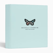 Aquarelle stylé Papillon Logo Bleu clair Aqua