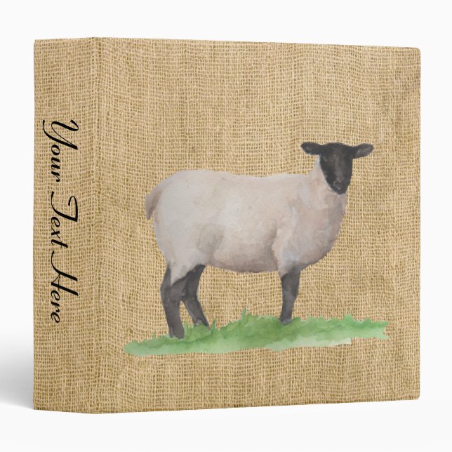 Classeur Aquarelle Suffolk Sheep (Devant/Côté)