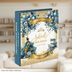 Classeur Aquarelle Sweet sixteen bleu or Sparkie photo