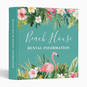 Classeur Aquarelle Tropical Floral Beach House Info locatio