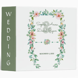 Classeur Aquarelle tropicale exotique Luau Mariage floral