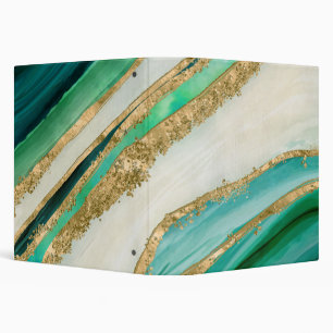 Classeur Aquarelle vert émeraude et or