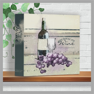 Classeur Aquarelle vieillie vin raisins journal alimentatio