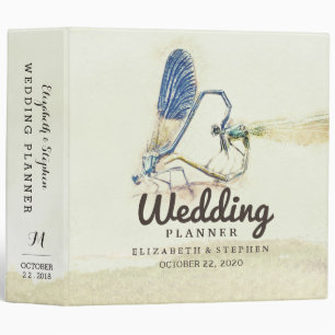 Classeur Aquarelle wedding planner Dragonfly Mating Love