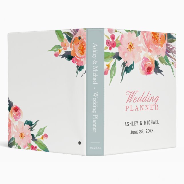 Classeur Aquarelle Whimsical Wedding planner botanique (Arrière-plan)