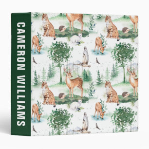Classeur Aquarelle Woodland Baby Motif animal