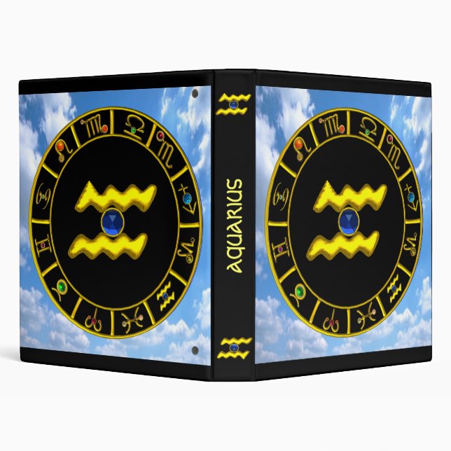 CLASSEUR AQUARIUS /GOLD ZODIAC BIJOU D'ANNIVERSAIRE (Arrière-plan)