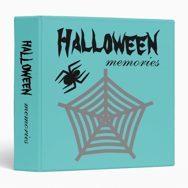 Classeur Araignée d'Halloween et album photo bleu Web (Devant/Côté)