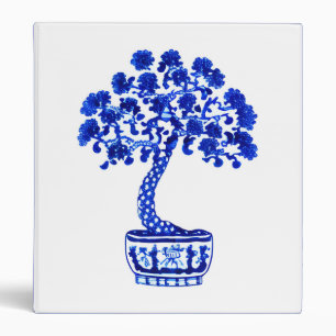 Classeur Arbre bonsaï en bleu et blanc de Cobalt