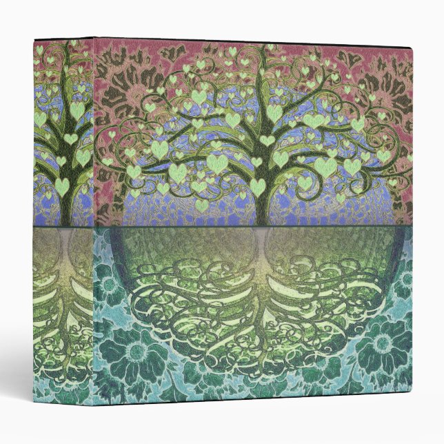 Classeur Arbre de coeur de la vie par Amelia Carrie (Devant/Côté)