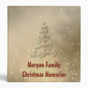 Classeur Arbre de Noël en or, Nous vous souhaitons un joyeu