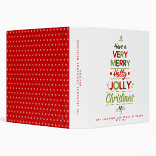 Classeur Arbre de Noël très joyeux et holly personnalisé 