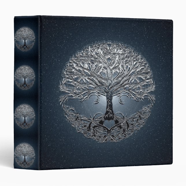Classeur Arbre de nuit paisible de ciel bleu de la vie (Devant/Côté)