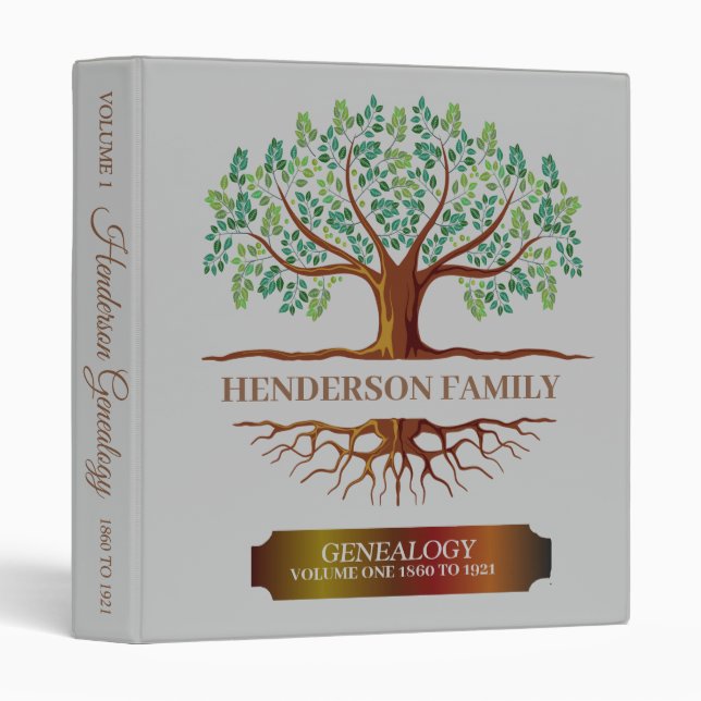Classeur Arbre De Vie Généalogie Arbre Familial Beige (Devant/Côté)