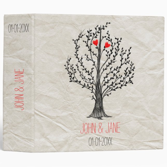 Classeur Arbre et Coeurs (Devant/Côté)