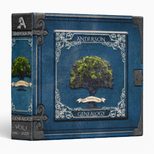 Classeur Arbre généalogique de généalogie dans le bleu
