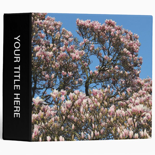 Classeur Arbre Magnolia en fleurs (2po) (Devant/Côté)
