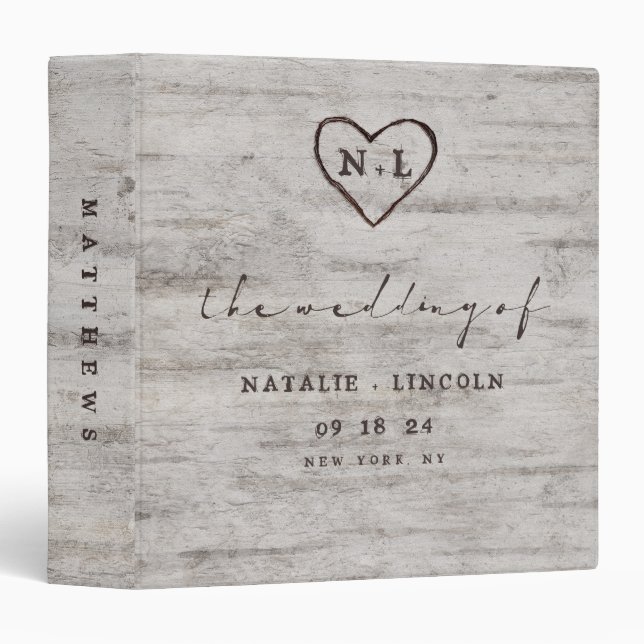 Classeur Arbre rustique Mariage Album photo sculpté (Devant/Côté)