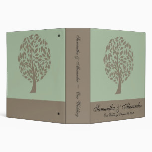 Classeur Arbre stylisé d'Eco de vert sauge et de brun doux