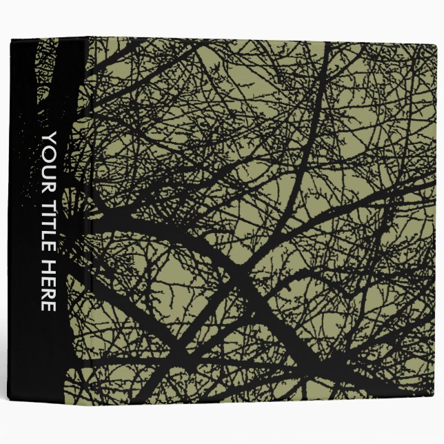 Classeur Arbres à fort contraste - Kaki (2po) (Devant/Côté)