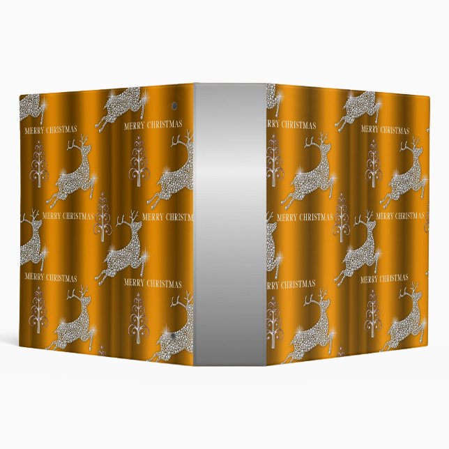 Classeur Arbres d'argent et rennes de diamant Noël d'or (Arrière-plan)