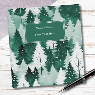 Classeur Arbres de forêt hivernale élégante et festive sous