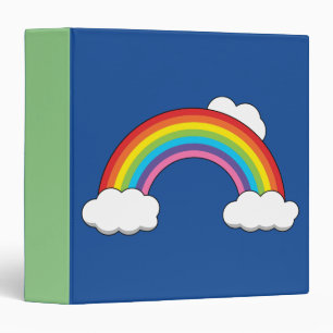 Classeur Arc en ciel avec nuages blancs