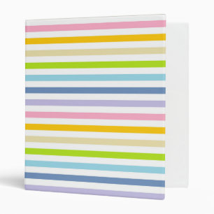 Classeur Arc-en-ciel en pastel et rayures blanches