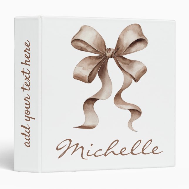 Classeur Arc-en-couleurs Coquette Nœud Tendance Féminine Fé (Devant/Côté)