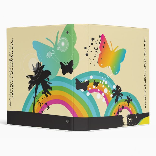 Classeur Arcs-en-ciel et papillons (Arrière-plan)